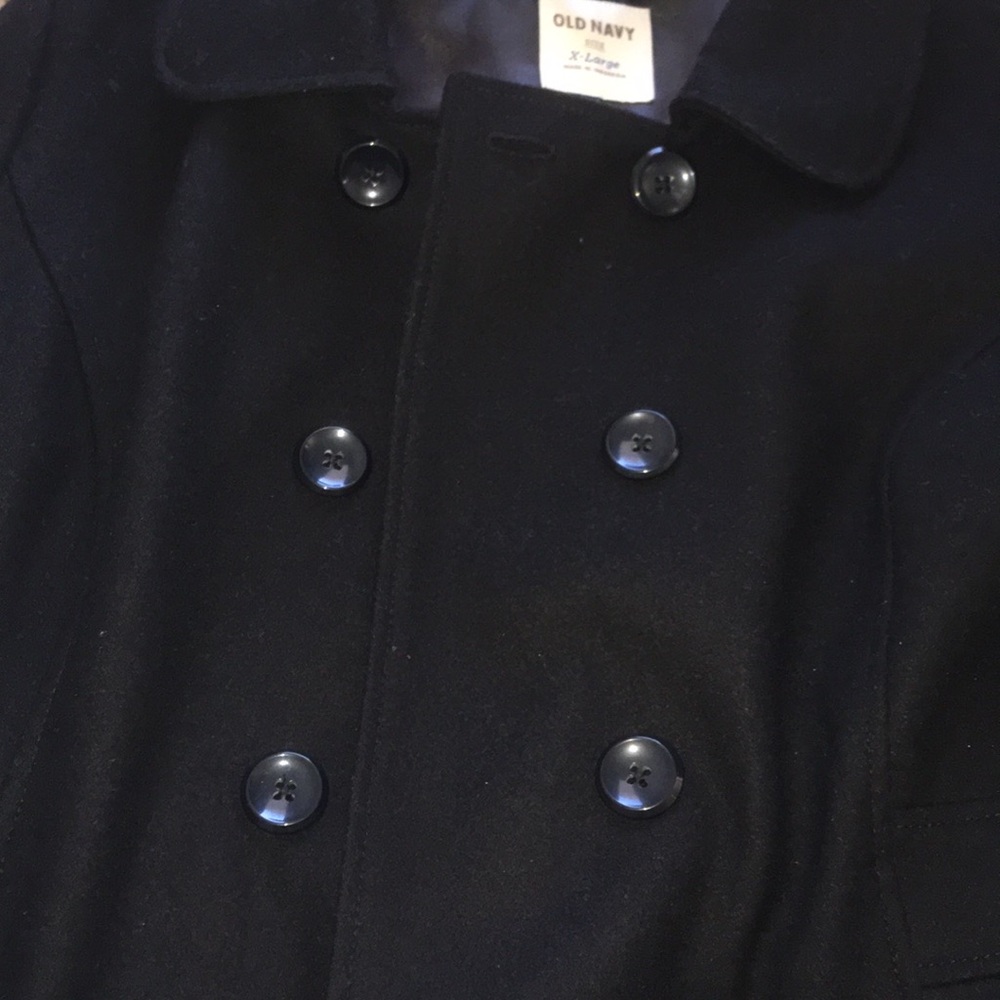 SOLD!! Old Navy Black Long Peacoat Sz XL - Picture 3 of 10